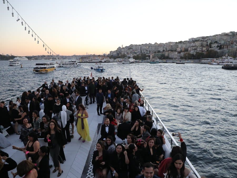 A group on a Bosphorus cruise in Istanbul